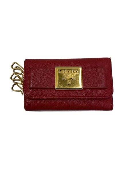 赤 prada キーケース PRADA 1点のみ 1PP026 L字ファスナーキーケース