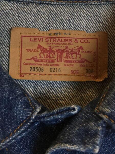 Levi's(リーバイス) / 80s/ボタン裏777/Gジャン/38/コットン/IDG/70506