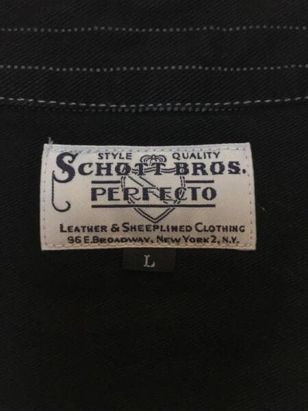 Schott(ショット) / ウォバッシュストライプベスト/L/コットン/BLK 