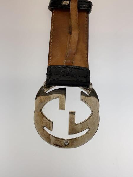 GUCCI(グッチ) / インターロッキングG/ベルト/レザー/BLK/総柄/メンズ 