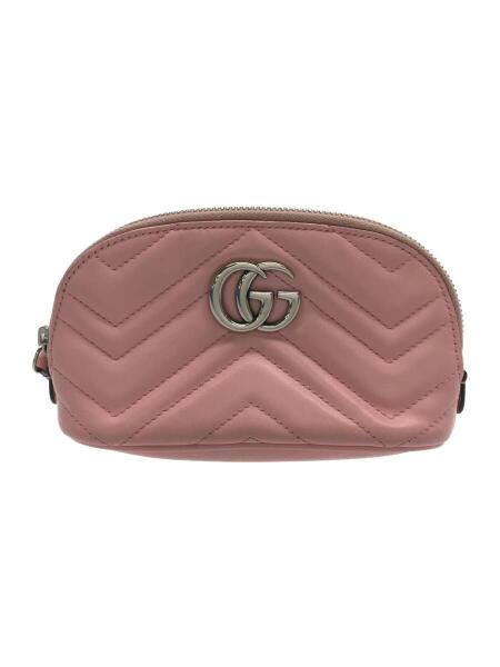 GUCCI(グッチ) / ポーチ/レザー/PNK/無地/625544/GGマーモント | 中古