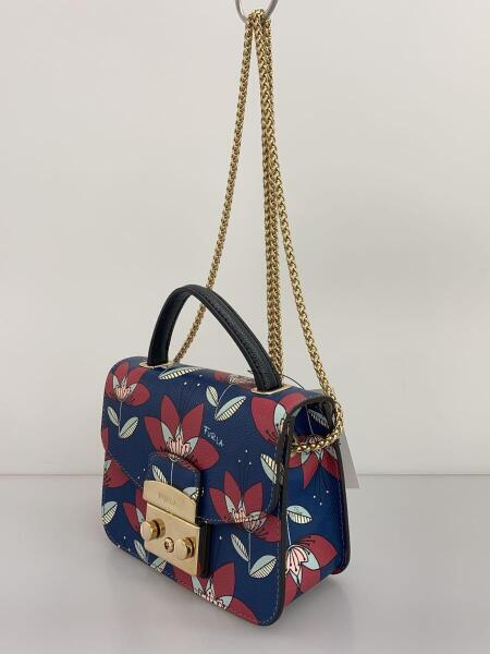 FURLA(フルラ) / ショルダーバッグ/--/NVY/花柄/チェーンバッグ | 中古 