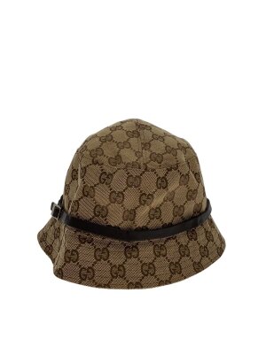 未使用級☆GUCCI バケットハット GGキャンバス Mサイズ アイボリー GGキャンバス バケットハット ・ベージュ＆ダークブラウン | GUCCI公式