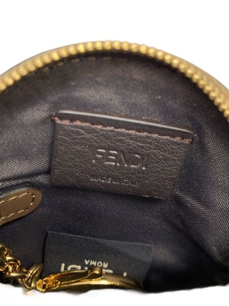 【美品】FENDI　総柄　ミニポーチ FENDI(フェンディ) / コインケース/レザー/BRW/ズッカ柄/レディース