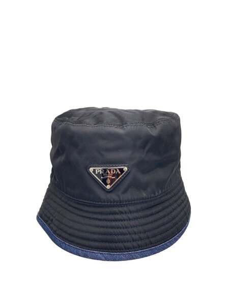 PRADA(プラダ) / デニム切替ハット/S/ナイロン/BLK/レディース | 中古 