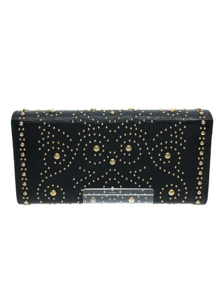 MIU MIU(ミュウミュウ) / フラップトップ長財布/スタッズ/レザー/BLK 