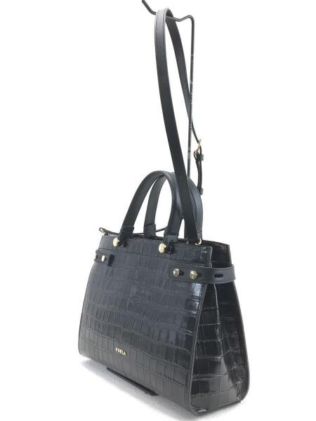 極美品 FURLA フルラ ショルダーバッグ トートバッグ LADY M クロコ FURLA(フルラ) / フルラ/LADY M TOTE/クロコ型押し/2WAY/ショルダー