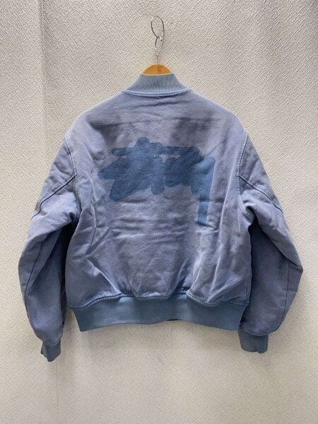 Stussy スカジャン M 青/シルバー Stussy スカジャン M 青/シルバー Stussy スカジャン M 青/シルバー