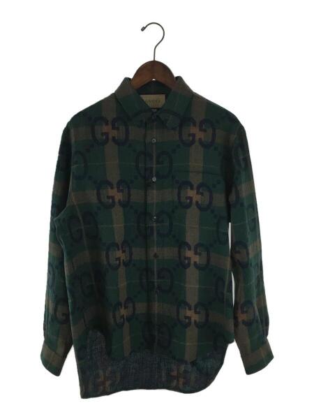 GUCCI(グッチ) / 長袖シャツ/44/ウール/GRN/総柄/711543/ジャンボ GG 