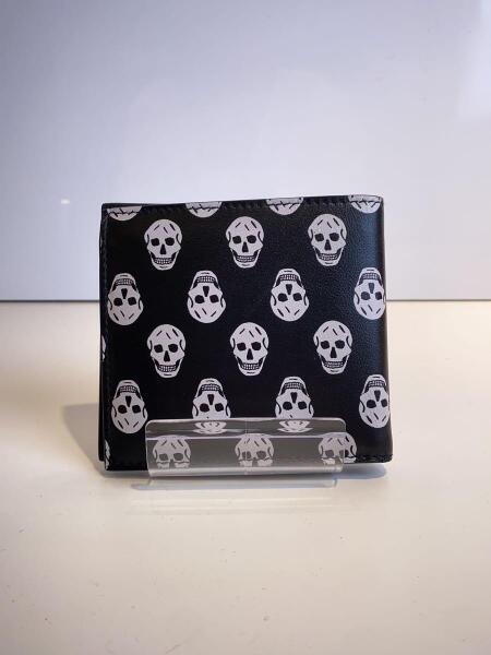 ゆ*と様 ALEXANDER McQUEEN 二つ折り財布 スカル　定価6万　ド Alexander McQueen(アレキサンダーマックイーン) / スカル/2つ折り財布