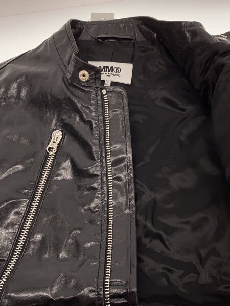 MM6 / Short Sleeve Leather Jacket/ベスト/38/牛革/BLK/S62FB0047// MM6(エムエムシックス) / Short Sleeve Leather Jacket/ベスト/38/牛革