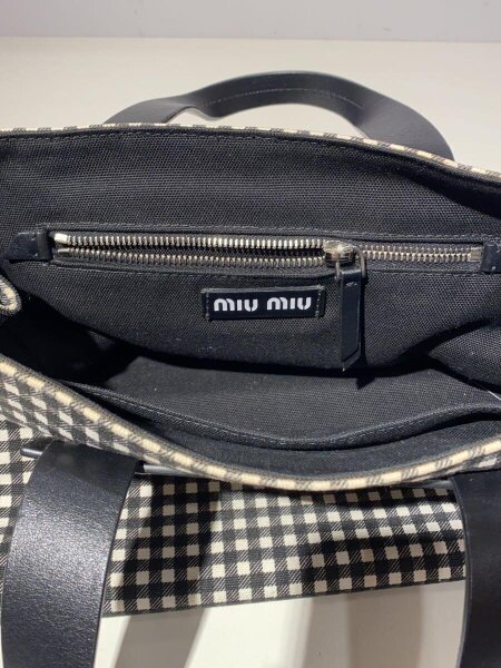 MIU MIU(ミュウミュウ) / カナパ/トートバッグ/キャンバス/BLK 