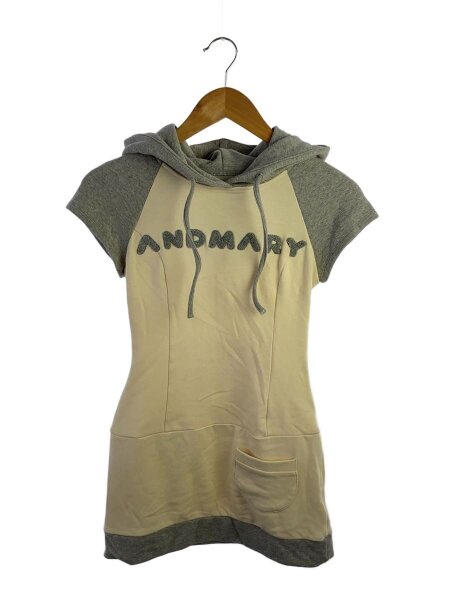 Mary logo zip tops ANDMARY アンドマリー gray Mary logo zip tops 