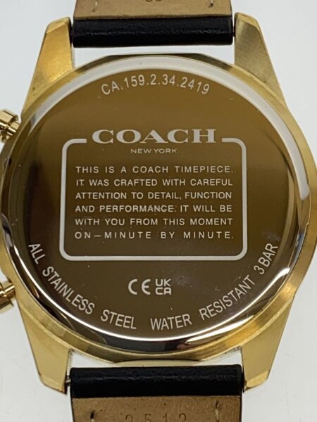 COACH(コーチ) / クォーツ腕時計/アナログ/レザー/ブラック/黒/コーチ 
