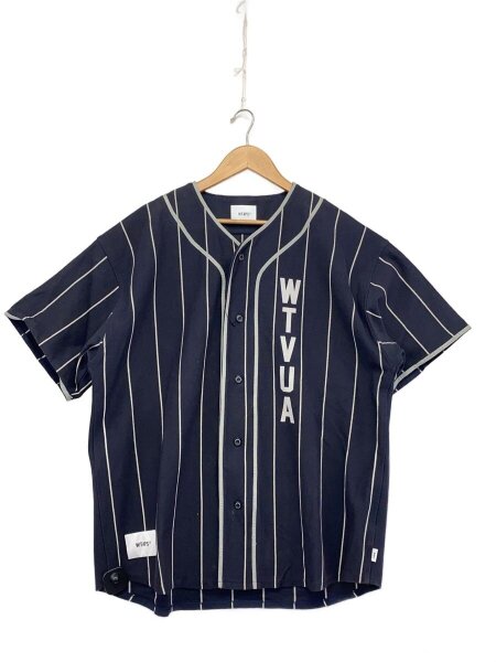 【美品】WTAPS ダブルタップス 半袖シャツ ボックスシャツ2 M WTAPS(ダブルタップス) / 半袖シャツ/--/コットン/BLK/ストライプ