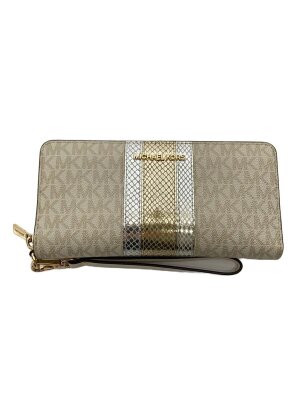 マイケルコース ロゴ 長財布 ゴールド レザー レディース Michael Kors 
