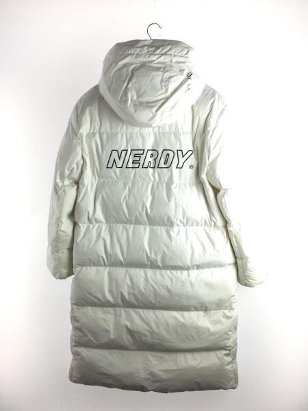 NERDY / ロングダウンジャケット/S/ポリエステル/WHT NERDY(ノルディ) / ロングダウンジャケット/S/ポリエステル/WHT/無地