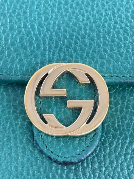 GUCCI(グッチ) / 2つ折り財布_インターロッキングG_レザー_グリーン
