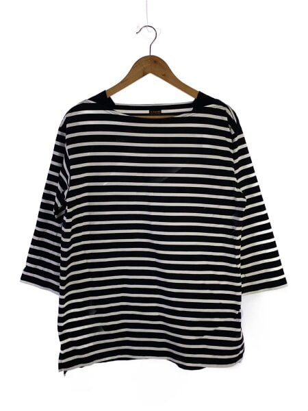 A VONTADE(アボンタージ) / 7分袖カットソー/M/コットン/BLK/ボーダー 