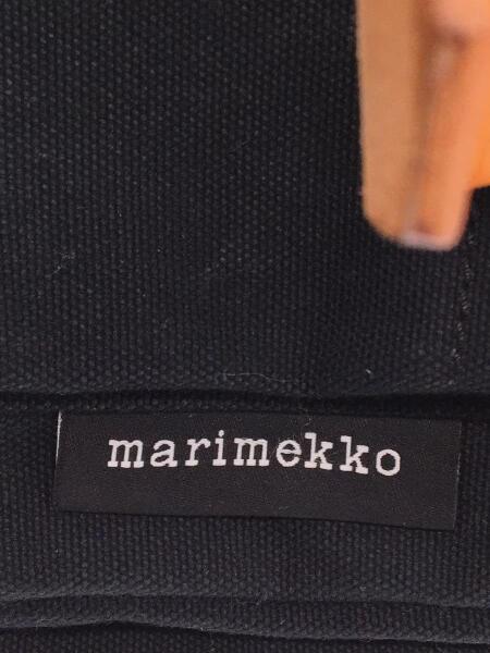 marimekko(マリメッコ) / レザーハンドル/トートバッグ/キャンバス/BLK 