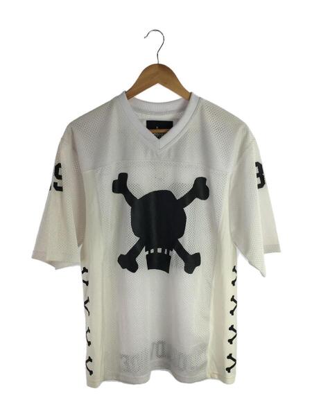 STUSSY(ステューシー) / スカル ゲームシャツ/M/ポリエステル/WHT 