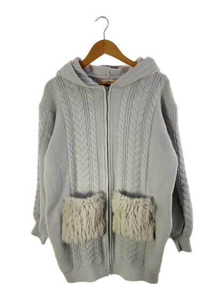 Mistreass Fur Pocket Cable Knit Hoodie Mistreass Fur Pocket Cable Knit Hoodie