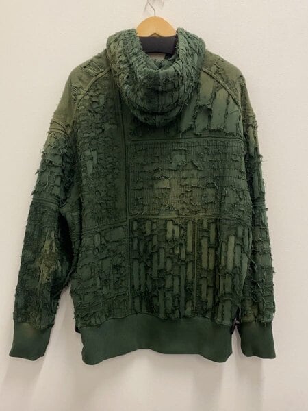 GIVENCHY / 22SS/BORO HOODIE/加工/パーカー/S/コットン/グリーン GIVENCHY(ジバンシィ) / 22SS/BORO HOODIE/加工/パーカー/S/コットン