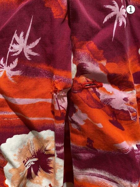 その他ブランド / 50s/Lauhala/ハイビスカス/アロハシャツ/--/--/RED/総柄 その他ブランド(ソノタブランド) / 50s/Lauhala/ハイビスカス/アロハ