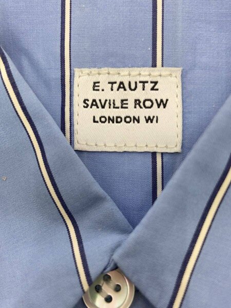E.TAUTZ / 半袖シャツ/コットン/BLU/ストライプ/63-10-821009 E.TAUTZ(イートウツ) / 半袖シャツ/コットン/BLU/ストライプ/63-10