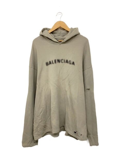 BALENCIAGA(バレンシアガ) / 21AW/パーカー/ダメージ加工ピクセルロゴ 