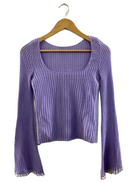 mame kurogouchiビーズフレアスリーブニット