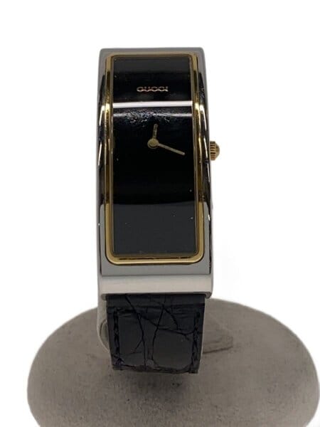 GUCCI 腕時計 クォーツ ブラック 文字盤 GUCCI(グッチ) / クォーツ腕時計/アナログ/レザー/BLK/BLK/文字盤劣化