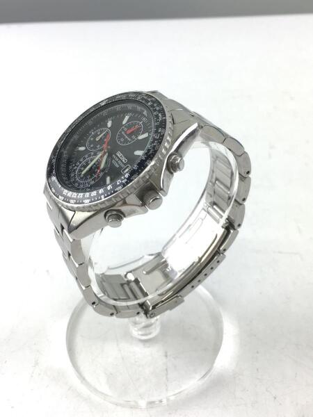 SEIKO(セイコー) / クォーツ腕時計/アナログ/ステンレス/BLK/SLV/SS