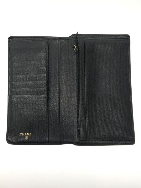 CHANEL(シャネル) / ココボタン/2つ折り財布/レザー/BLK/レディース 