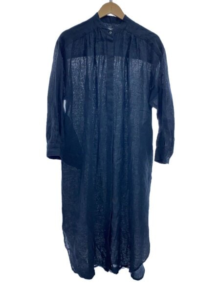 かぐれ(カグレ) / 長袖リネンシャツワンピース/FREE/リネン100/BLK