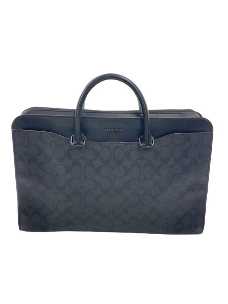 COACH◇ブリーフケース_シグネチャー_ブラック/レザー/BLK COACH 