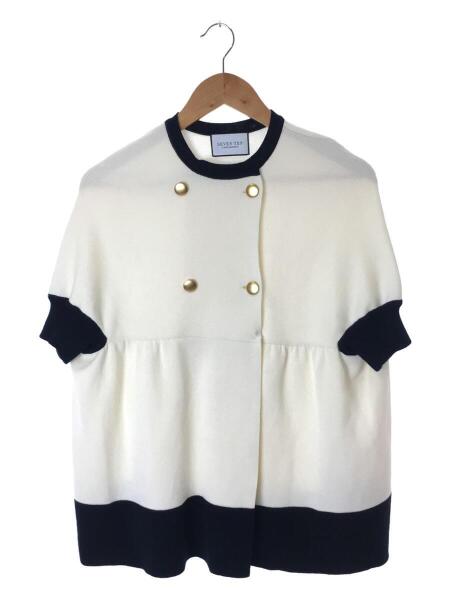 セブンテンバイミホカワヒト　ラッフルスリーブニットジャケット　オフホワイト S セブンテンバイミホカワヒト ラッフルスリーブニットジャケット オフ