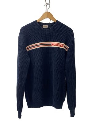 MONCLER◇フロントシミ有/ニット・セーター(薄手)/S/コットン/WHT