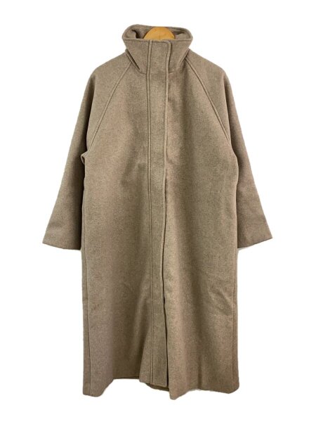 Amiur(エミレ) / stand neck long coat/FREE/ポリエステル/BEG/無地 