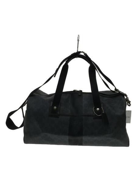 COACH(コーチ) / ボストンバッグ/PVC/BLK/総柄/ヘリテージ ストライプ 