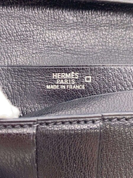 HERMES(エルメス) / ベアン/クラシック/クロコ/F刻印/レザー/BLK