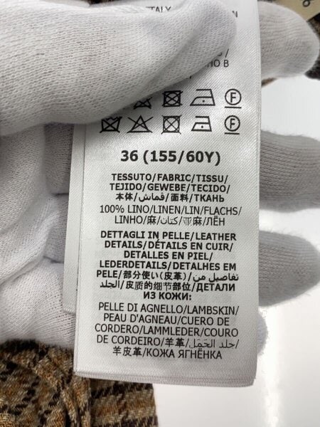 GUCCI(グッチ) / スカート/36/リネン/BRW/チェック/652132 Z8AOC