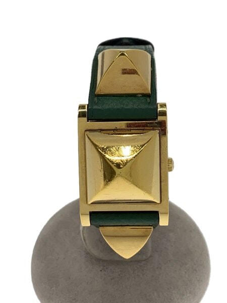 HERMES / クォーツ腕時計/--/レザー/WHT/GRN/ベルト劣化 HERMES(エルメス) / クォーツ腕時計/--/レザー/WHT/GRN/ベルト劣化