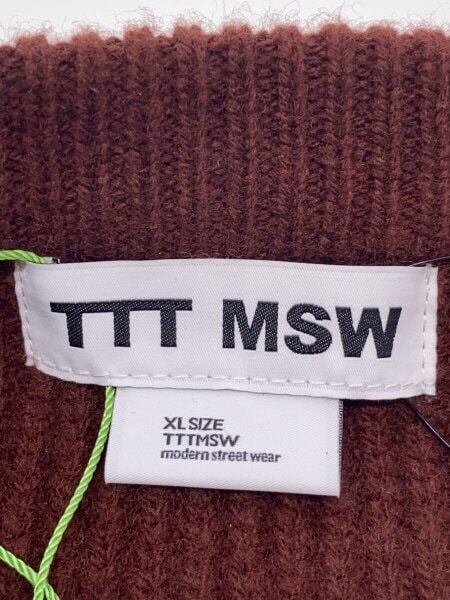 TTT_MSW / 24AW/Wool pullover knit/XL/ウール/BRD/ttt-kt02 TTT_MSW(ティー) / 24AW/Wool pullover knit/XL/ウール/BRD/ttt-kt02