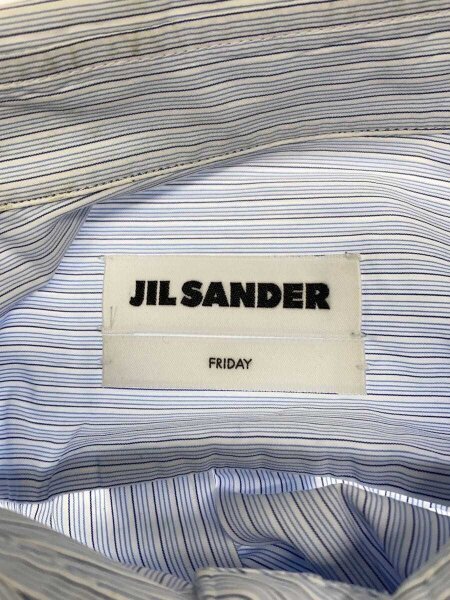 JIL SANDER(ジルサンダー) / 半袖シャツ/32/コットン/BLU/ストライプ 