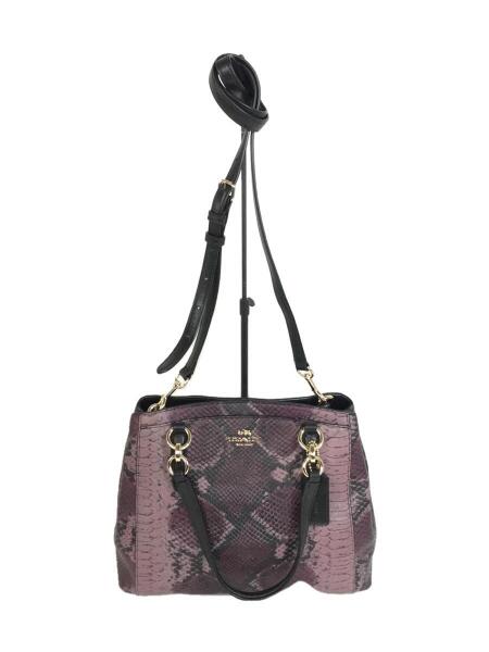 COACH(コーチ) / ハンドバッグ/PVC/パープル/パイソン柄/ | 中古品の 