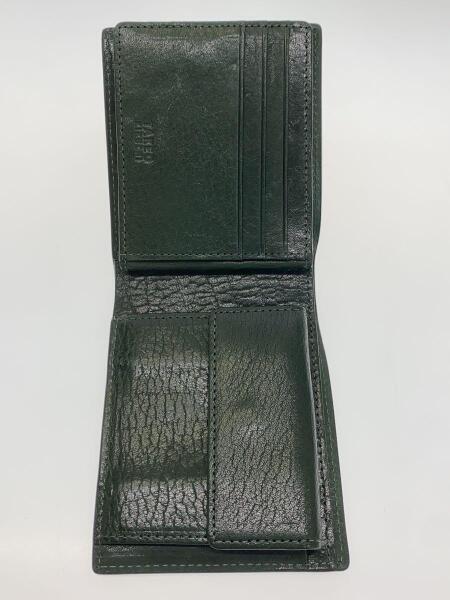 グリーンレザー二つ折り財布 極小二つ折り財布】イタリアの良質な牛革で仕立てるコンパクト財布 小物