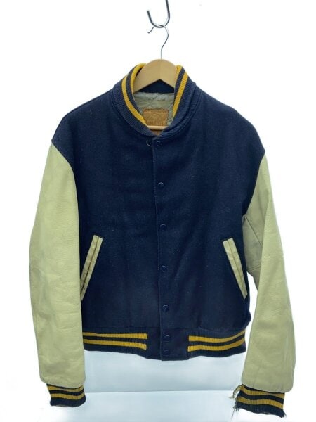90s ゴールデンベア Golden Bear 袖レザー　スタジャン　M USA製 80's 90's golden bearスタジャン レザー希少 Bear Golden USA製