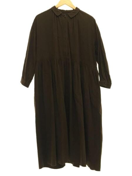 ｵｵｶﾐとﾌｸﾛｳ / 長袖ワンピース/--/コットン/BRW/無地/PO-2430 ｵｵｶﾐとﾌｸﾛｳ(オオカミトフクロウ) / 長袖ワンピース/--/コットン/BRW