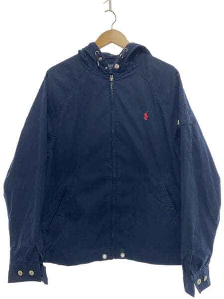 ラルフローレン　ネイビー　ブルゾン　コットン　タロンジップ ラルフローレン ロゴ刺繍 高密度コットン TALONジップ ブルゾン M 紺